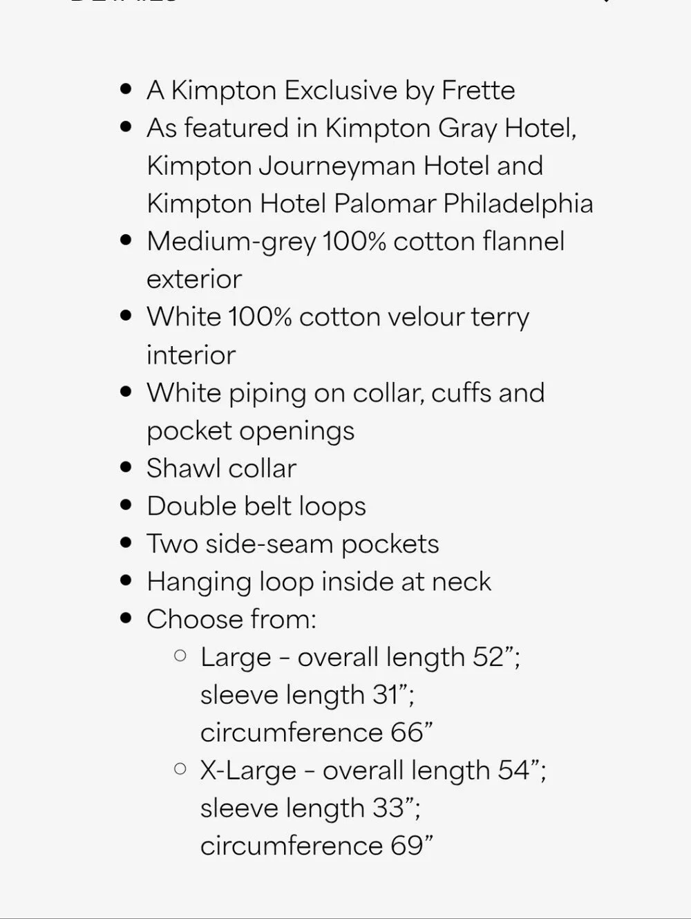 Frette Herringbone Shawl Collar Robe Grey Size L MISSING BELT